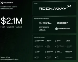 DeFi Project Exponent Secures $2.1M Funding with RockawayX Leading the
