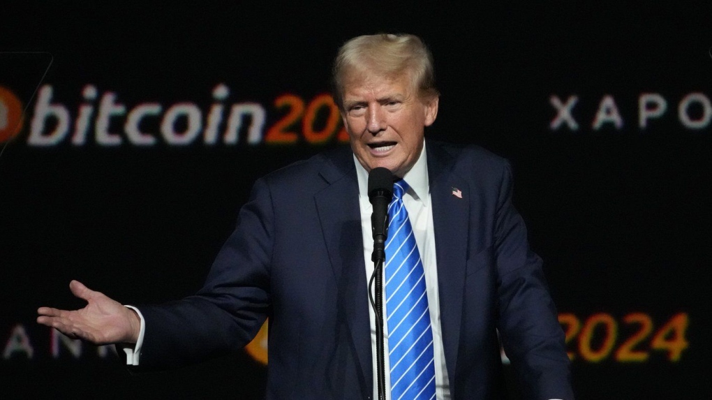 U.S. President-elect Donald Trump speaks at the Bitcoin 2024 conference, Saturday, July 27, 2024, in Nashville, Tenn. (AP Photo/Alex Brandon, File)
